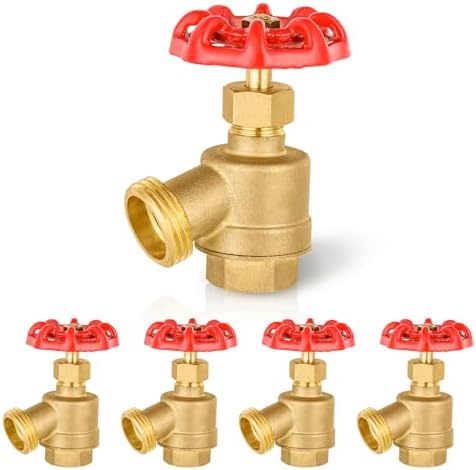 5PC HeSun 1/2" FIP Inlet x 3/4" MHT Outlet Brass Bent Nose Valve by HeSun