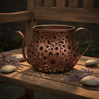 Watering Can Planter Perforated Decorative Flower Pot Vintage Watering Can with Long Spout for Decorators, Gardeners, Patio, Balcony, Indoor, White - Image 2