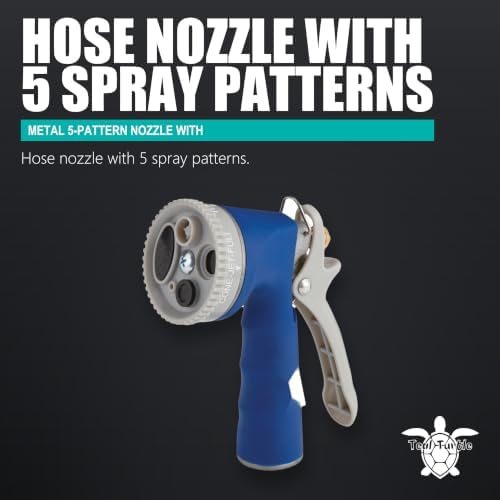 Teal Turtle Metal 5-Pattern Nozzle With Rubber Comfort Grip, 2-Pack - Image 4