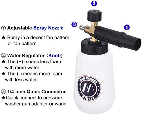 M MINGLE Foam Cannon, Compatible with Karcher K2-K7, 5 Nozzle Tips - Image 4