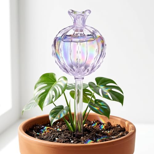 6 PCS Plant Watering Globes, Transparent Glass Self Watering Globes, Iridescent Decorative Automatic Plant Waterer, Indoor and Outdoor Plant Watering Devices for Potted Flowers and Green Plants - Image 2
