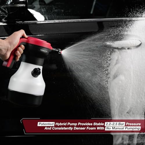 Electric Foam Sprayer with Brush Kit, Cordless Car Wash Sprayer with 2000mAh Battery, Automatic Foam Sprayer, 3 Adjustable Nozzles, Cleaning Brushes for Car Detailing, Wheels & Interior - Image 5