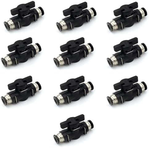 3/8 Push to Connect Ball Valve Union Air Flow Control Valve Quick Connect Tube Fittings Pneumatic Valve Air Hose Fittings 10pack by ANHAN