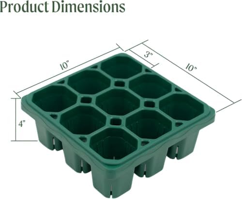 Vego garden Giga Seedling Trays - 16 Pack 9-Cell UV-Resistant Reusable Starter Trays for Greenhouse/Garden (No Lids) - Image 2