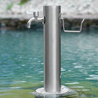 Freestanding Stainless Steel Garden Water Column, Durable Outdoor Hose Stand Tap for Irrigation & Washing, Metal Water Fountain Hydrant for Yard by Unknown