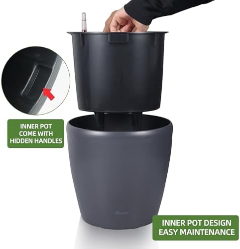 Dexceder 11x10 Self Watering Planter (Slate Gray Matte) - Image 4