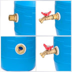 JaGely 3 Sets Brass Rain Barrel Spigot Kit with Heavy Duty Bulkhead Fitting Quarter Turn Ball Valve Rain Barrel Faucet for Aquariums, Water Tanks, Tubs, Pools(Red) - Image 2