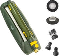 Vego Turbo Oscillating Sprinkler w/Quick Connector Starter Set Metal Base and 20 Precision Nozzles, 3-Way Adjustable for Large Yard and Lawn Covers up to 4973 sq. ft.-Seaweed Green by VegoGarden
