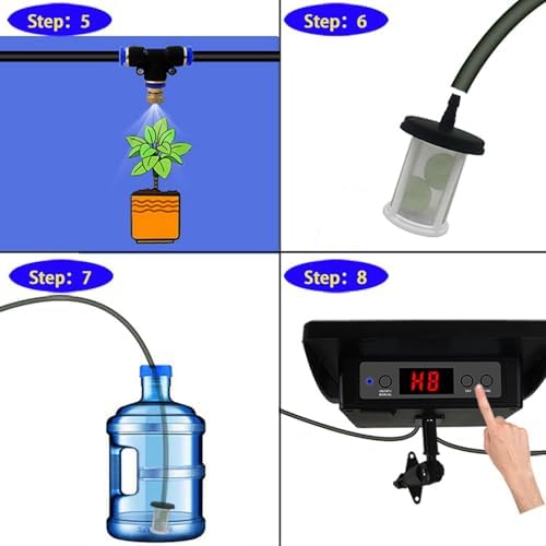 Solar Spray Irrigation System, Automatic Watering System for Plants with Flexible 4 Step Timer Settings, Solar Powered Self Watering Kit for Balcony Garden Indoor Outdoor - Image 4