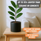 Fox & Fern Large Planter for Indoor or Outdoor, Black Matte, 8 Inch - Image 3