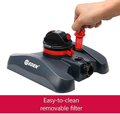 Eden 94134 2-Pattern Turbo Gear Drive Sprinkler for Yard w/Quick Connect Starter Kit Flow Control with Removable Filter, 360 Degree Coverage - Image 3