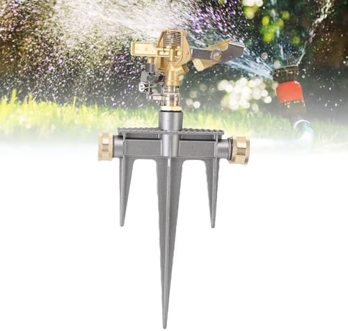 JTLB Garden Sprinkler 360 Degree Rotating 49FT Spray Distance Brass Nozzle NH 3/4 in Spike Base Sprinkler for Yard Orchard - Image 6