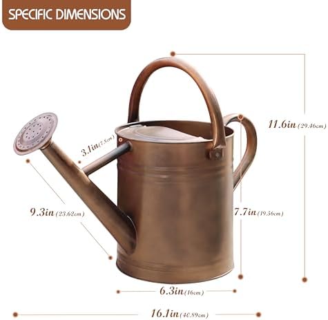 Metal Watering Can for Outdoor Plants, Watering Can Decor 1 Gallon (Copper) - Image 2