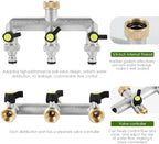 Water Tap Splitter, 2/3 Way Hose Splitter with On/Off Valves 3/4-Inch Zinc Alloy Silver Pack of 2(Silver-2 Way) - Image 3