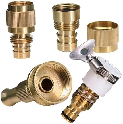 2 pcs Adjustable Brass Nozzle 1/2 3/4 Garden Hose Copper Adapter Quick Water Connector(O) - Image 4