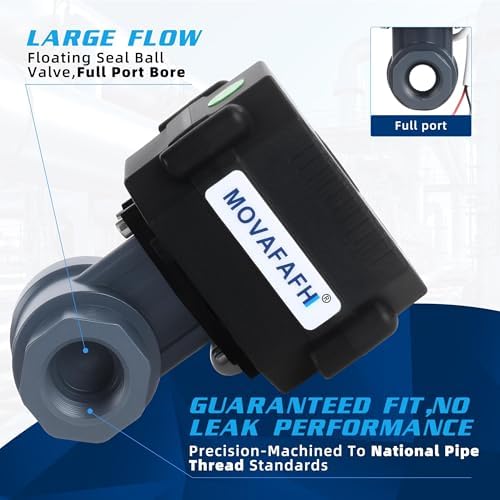 3/4" UPVC Motorized Ball Valve - 2 Wire Auto Return Electric Water Valve Normally Closed with Full Port, 110-230V AC Automatic Ball Valve With U.S.Plug, IP67 - Image 5