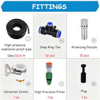 Barn Mist Cooling Kit - 32.8-656ft Outdoor Watering System with Brass Nozzles, Easy Install Atomizing Tubing for Greenhouses & Fences, Perfect for Humidifying & Cooling Plants - Image 6