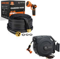 Giraffe Tools Garden Hose 50FT Lightweight Lay Flat Water Hose with AW505/8 Retractable Garden Hose Reel 5/8" x 115+5 ft by GiraffeTools