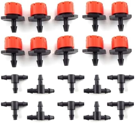 Adjustable Irrigation Drippers 4/7 pe Hose Water Sprinkler Micro Flow Dripper 8 Holes Drip Head Scattering Spray Garden Irrigation Nozzles self Watering kit(50 Sets) by Unknown