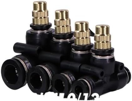 Adjustable Misting Nozzle with Tee Adapter - Brass & Plastic Irrigation Sprayer for 6/8/10/12mm Hose Perfect for Garden Watering and Cooling Systems(For 6mm Tubing) by Unknown