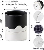 Nihow Ceramic Self Watering Plant Pot for Indoor Plants,6 Inch,Black White - Image 2