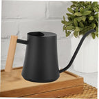 HEALLILY Vintage Stainless Steel Watering Kettle with Long Spout and Wooden Handle, Large Capacity Garden Watering Can for Indoor Plants and Outdoor Gardening, Black - Image 6