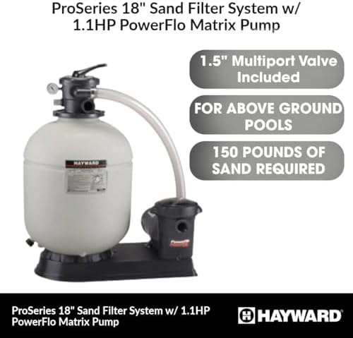 Hayward W3S180T93S ProSeries 18 in., 1.5 HP Sand Filter System for Above-Ground Pools Water Pump Filter - Image 2