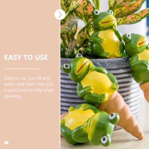 FRCOLOR 4pcs Frog Shape Terracotta Plant Watering Globes Self-Watering Spikes for Indoor and Outdoor Plants Automatic Ceramic Drip Irrigation Tool Set - Image 6