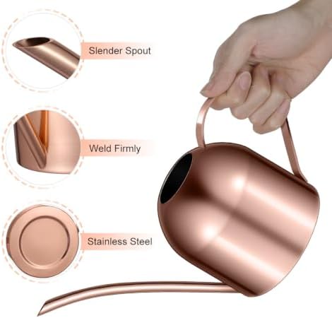 HANABASS 1000ml White Stainless Steel Water Can for Plants Scratch Modern Style - Image 3