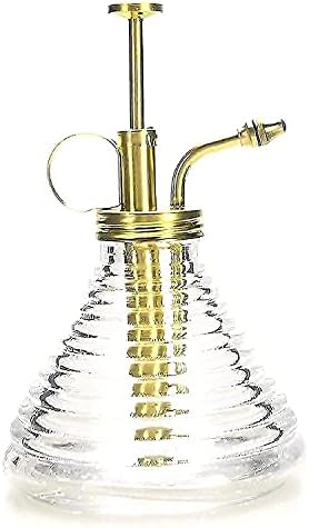 Plant Mister- Clear Color Glass Bottle & Brass Sprayer (Matt Gold) - Image 3