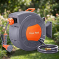 Takywep Heavy Duty Retractable Garden Hose Reel, 65FT Wall Mounted Water Hose with 9-Function Sprayer, 180° Swivel Bracket, Automatic Rewind & Any Length Lock for Outdoor Garden Irrigation by HOME
