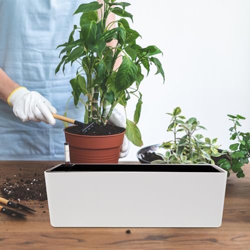 Happyyami 1set Self-Watering Flower Pot Base Automatic Indoor Planter for and Vegetables Design Water Level Indicator for Home and Balcony Gardening - Image 4