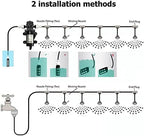Outdoor Misting Cooling System Kit with 24v Silent Pump & Adjustable Nozzles & Flexible Misting Line & Filter, Patio Misters Mister System Drip Irrigation System for Outsi(Size:15m Tube + 21 nozzles) - Image 5