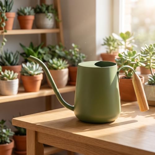 Small Long-Spout Watering Can, Matte Black - Image 5