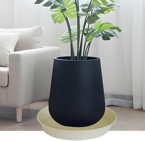 3 Pack of 25 26 inch Plant Saucer (22.7 Inch Base), 4.2" Depth, Large Deep Plastic Flower Planter Water Trays for Indoors Outdoor Bath Bath, Plant Drip Trays for Pot (26", Beige) - Image 3