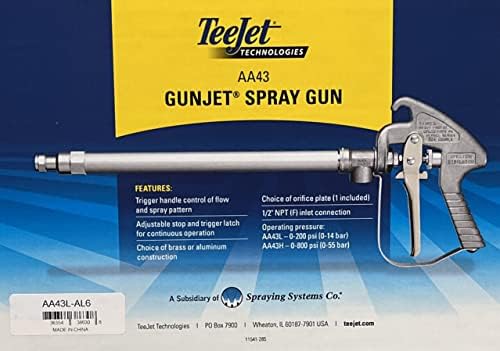 TeeJet AA43L-AL6 GunJet 22" Aluminum Spray Gun with D6 Orifice Disc - Image 3