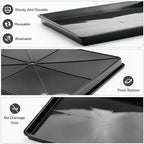 RooTrimmer 5 Pack Soil Blocking Trays(14"x12"x3"), Plastic Flat Plant Tray for Holding or Collecting Drainage Water, Elevated Microgreen Seed Starter Tray for Seed Germination (Black) - Image 5