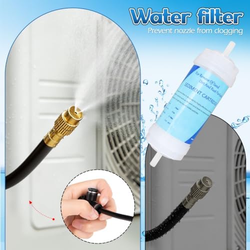 Air Conditioner Evaporative Cooling Kit, AC Condenser Misting System with Water Filter and Pipe Cutter, Cooling System for Residential Sun-Exposed Condensers & High-Temperature Climate Homes - Image 4