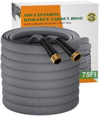 Garden Hose 75 FT, Non-Expanding Water Hose, Kink-Free by MEACKLE