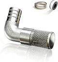 304 Stainless Steel Garden Hose Strainer, 90 Degree Elbow Inlet Filter Screen, Suitable for Water Pumps, Aquariums and Garden Irrigation, Including Hose Clamps and Sealing Tape (25mm 1inch) by Unknown