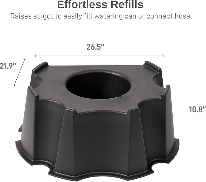 55-Gallon Rain Barrel Stand, Made from 100% Recycled Material, Black - Image 2