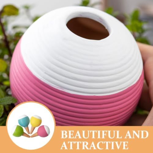 Luxshiny 4pcs Large Terracotta Watering Globe Self Stake for Patio Plants - Image 4