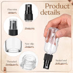 60 Pack 1 oz Clear Glass Spray Bottles Portable Travel Bottles with Mini Funnel Dropper Labels and Marker Refillable Spray Bottle for Cosmetic Essential Oils Skin Care Daily Cleaning - Image 4