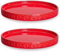 Eightpot 2 Pack Plant Plates to Catch Water, Plant Trays for Pots Indoor Outdoors, 7.5 Inch Plants Water Catcher Tray, Round Flower Pot Saucers, Modern Decorative Dishes to Catch Water, Red by Eightpot