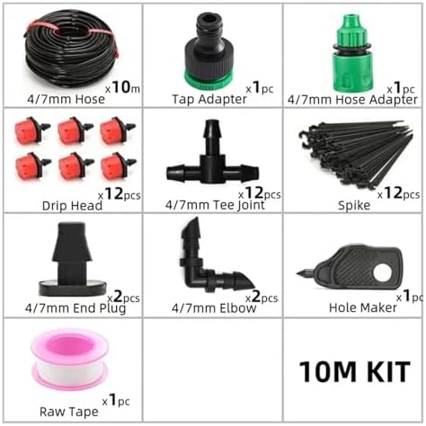 Garden Supplies 5-40M Drip Irrigation System Plant Watering Set Watering Kits Adjustable Drippers for Irrigation Micro Garden Watering System Irrigation Supplies(10 Meters) - Image 2