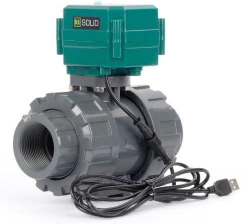 U.S. Solid 1-1/4" Smart WiFi UPVC Motorized Ball Valve, Automatic Water Shutoff, App Remote Control with Real-Time Status Feedback, IP65 Water-Resistant, 5V DC USB Powered by USSolid