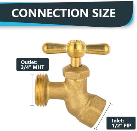 40Pack Seelink 1/2" FIP x 3/4" MHT No-Kink Hose Bibb Valve - Image 2