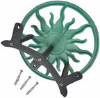Zeckos Garden Hose Holder Sun 11.5 Inch Cast Iron Verdigris Bronze - Image 6