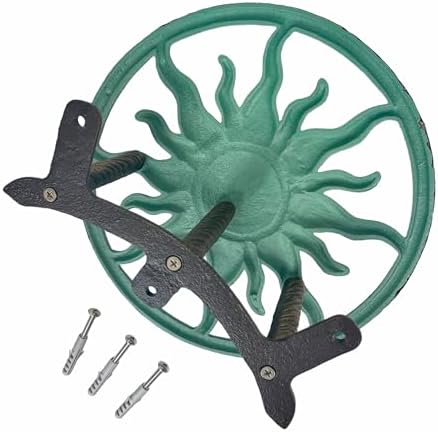 Zeckos Garden Hose Holder Sun 11.5 Inch Cast Iron Verdigris Bronze - Image 6