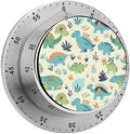 Mechanical Kitchen Timers for Cooking,Dinosaur Pattern Printed 60 Minute Magnetic Countdown Timer,Cute Cooking Timers with Alarm,Stainless Steel Time Timer Manual No Batteries Required by Unknown